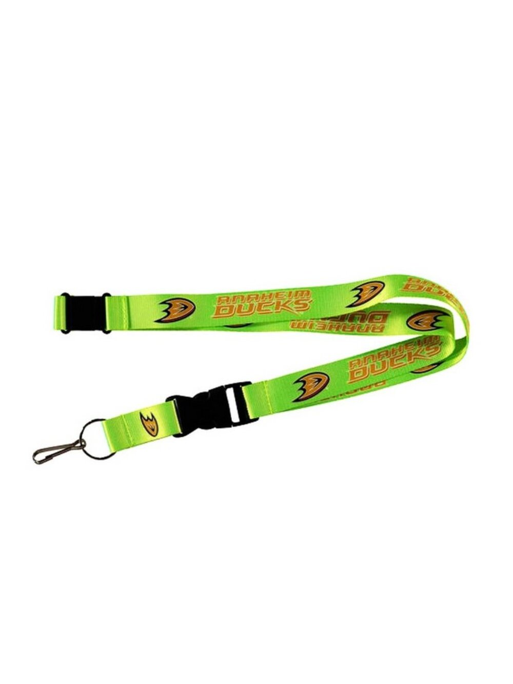 Anaheim Ducks Lanyard Keychain Lime Green Color Variation NHL Licensed New
